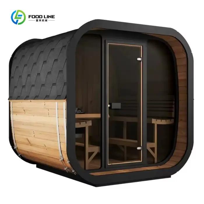 Sauna cube moderne sur mesure pour 6 personnes en bois d'épicéa massif avec chauffage électrique tra