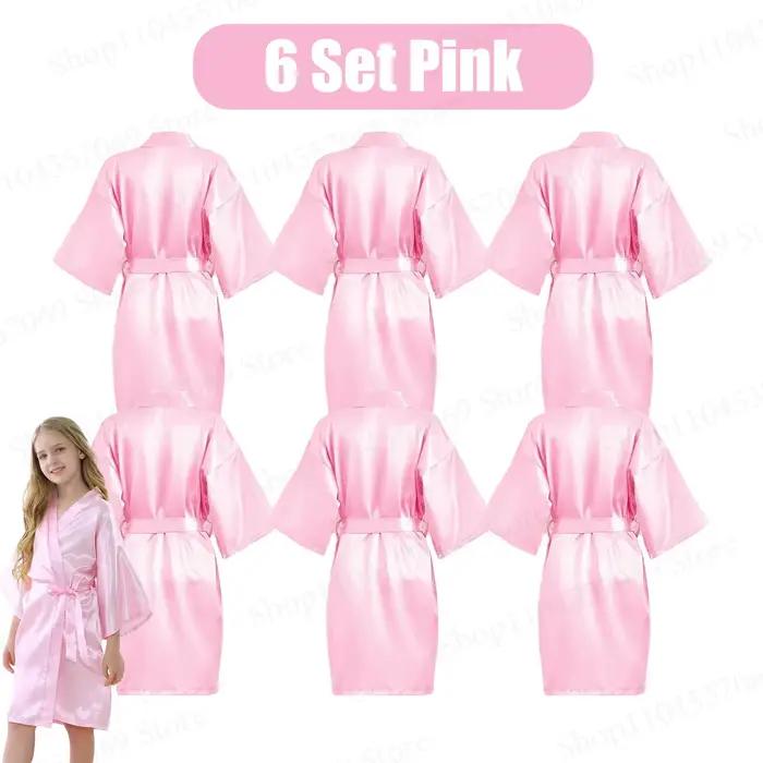 Peignoirs de spa multicolores pour filles (6-15 pièces) – Kimono d'anniversaire en satin de soie dou