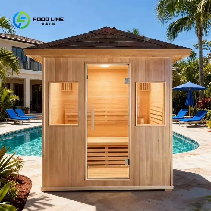 Sauna Professionnel Personnalisé Intérieur à Vapeur Sèche et Humide Combinée en Bois de Cèdre Rouge 