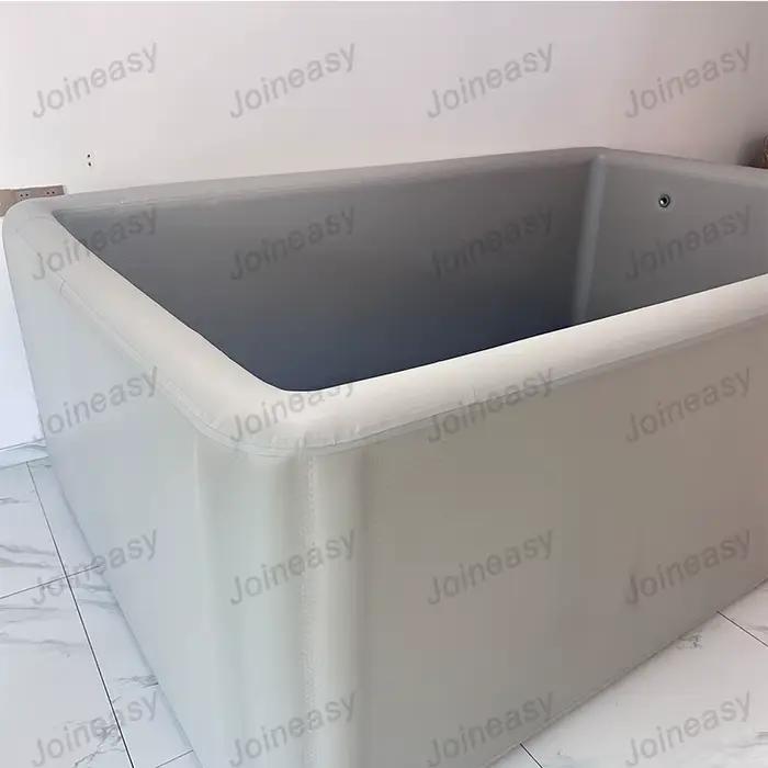 Bain de glace gonflable, piscine spa rectangulaire en PVC Dropstitch, bain froid 2x2x1m, piscine por