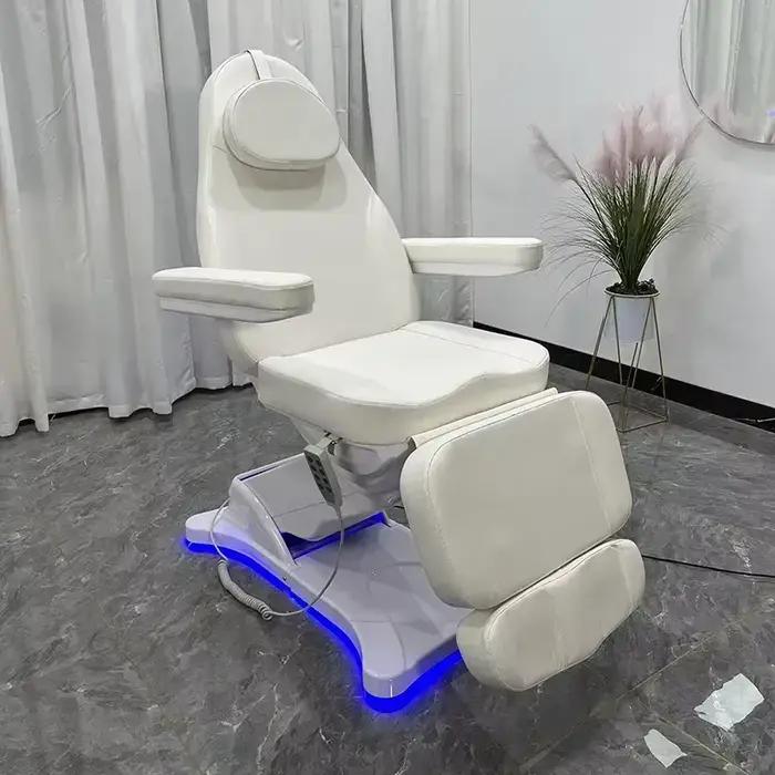 Lit de massage spa télécommandé manuel à 3 moteurs avec lumières LED et couleur cuir personnalisable