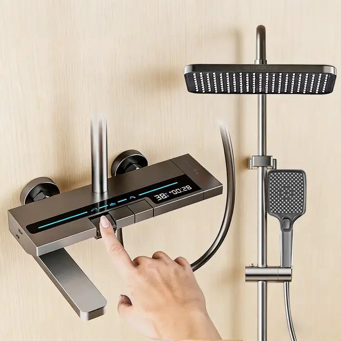 Ensemble de douche numérique intelligent moderne, mitigeur d'eau chaude et froide, robinet de salle 