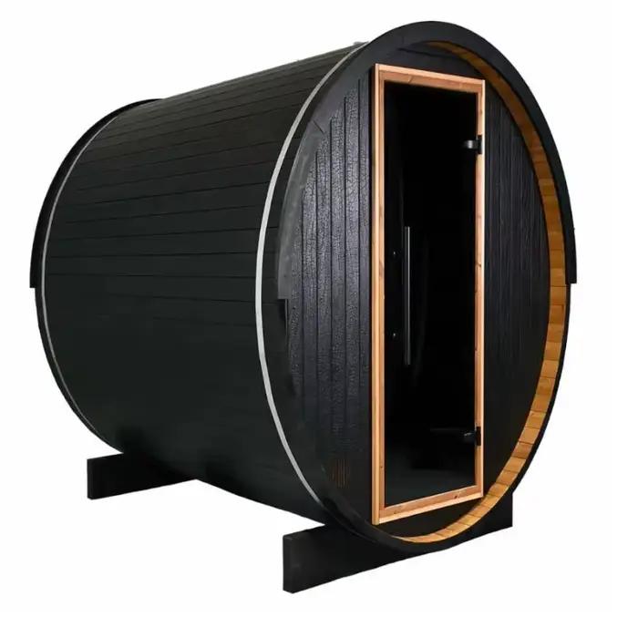 Sauna en bois de hemlock personnalisé pour 6 personnes, sauna sec extérieur avec demi-fenêtre en ver