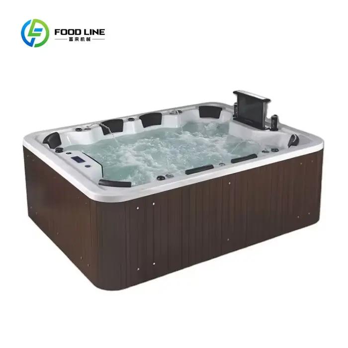 Bain à remous extérieur personnalisé pour 8 personnes, en acrylique, avec hydromassage, pour jardin,