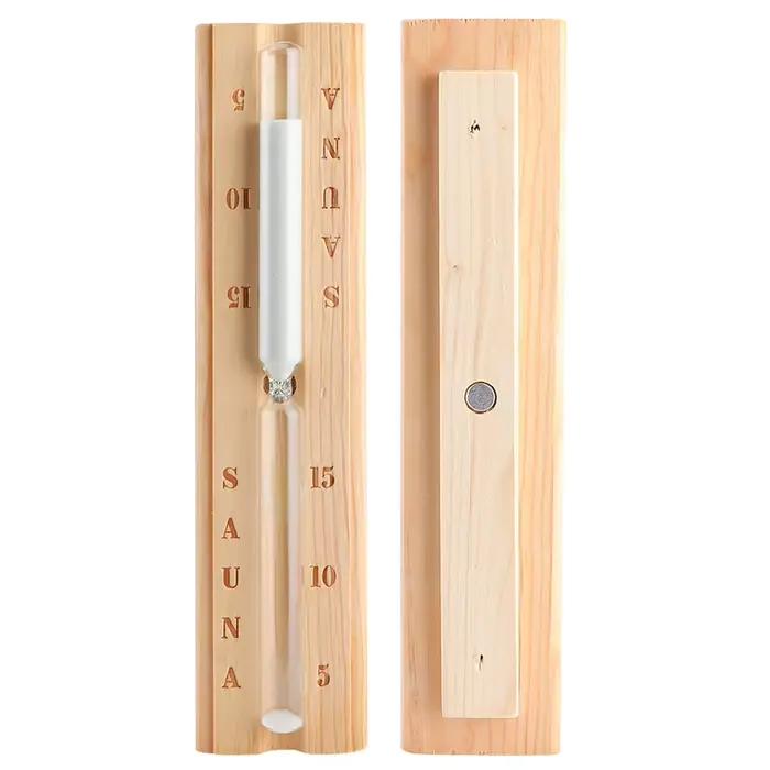 Sablier en bois, minuteur de sauna en bois, minuteur de sable de 15 minutes, accessoire de compte à 