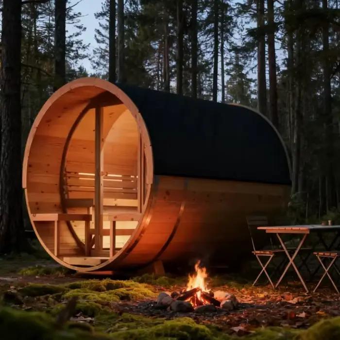 Sauna en bois de cèdre rouge massif personnalisé pour 4 à 8 personnes, sauna traditionnel à vapeur a