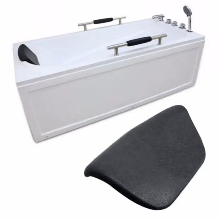 Coussin de bain imperméable en PU noir, oreiller de bain spa, repos pour le cou et la tête, baignoir