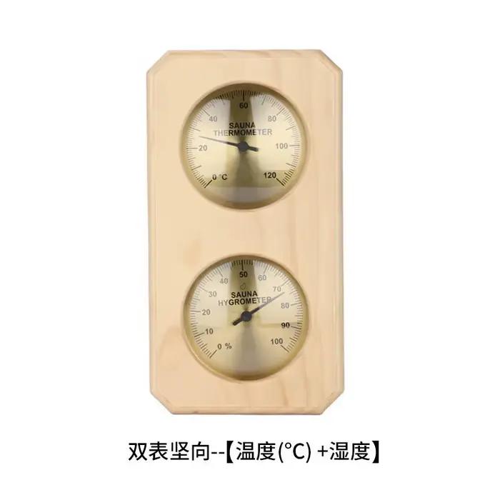 Thermomètre et hygromètre de Sauna en bois, accessoire de Spa mural mécanique, aucune batterie requi