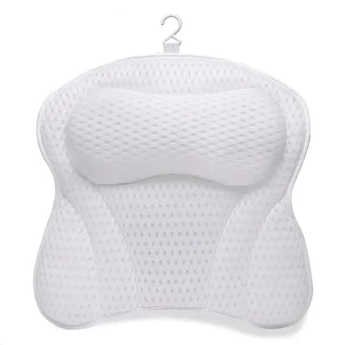 Oreiller de baignoire pour baignoire, oreiller de bain pour soutien du cou et du dos avec ventouses 