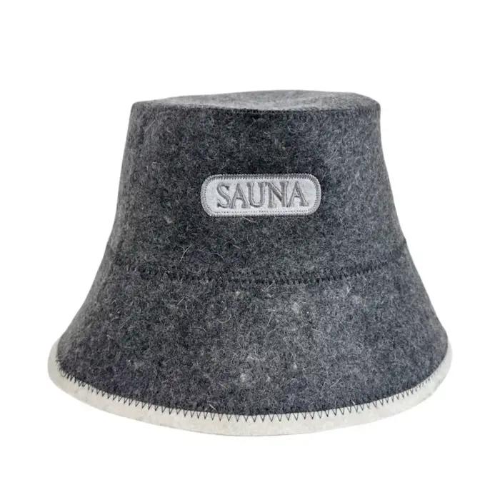 Chapeau seau de sauna en feutre de laine