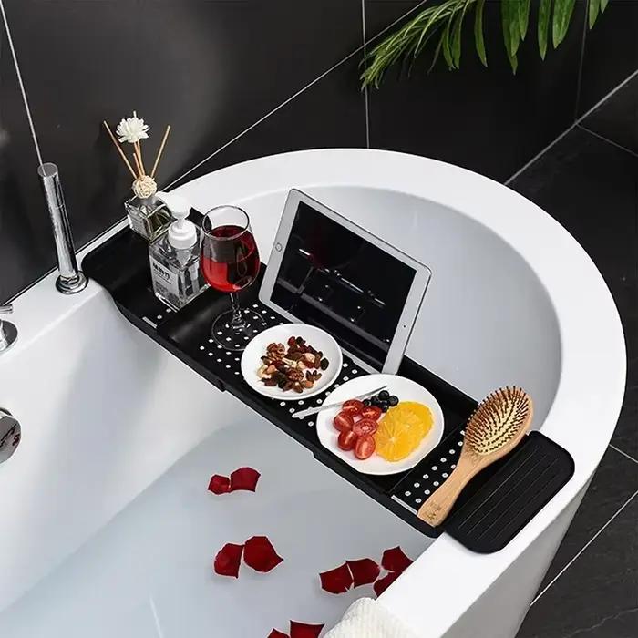 Accessoires de baignoire multifonctions: étagère de bain rétractable