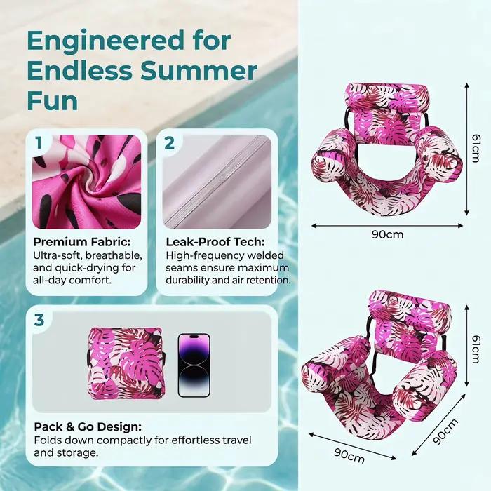 Chaise flottante avec accoudoirs et dossier ergonomiques hamac aquatique pour détente en piscine pour adultes occasions estivales et familiales