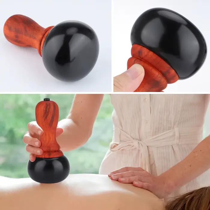 Pierre chaude électrique Gua Sha masseur naturel Bianstone GuaSha grattage dos cou visage détendre les Muscles Massage peau ascenseur soin Spa