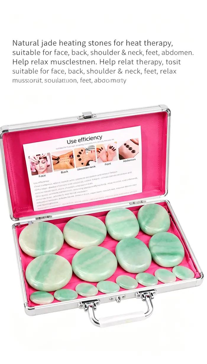 Ensemble de pierres de massage en jade vert