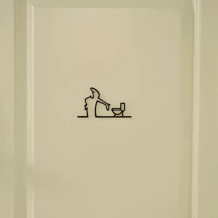 Panneau de toilette moderne 2D