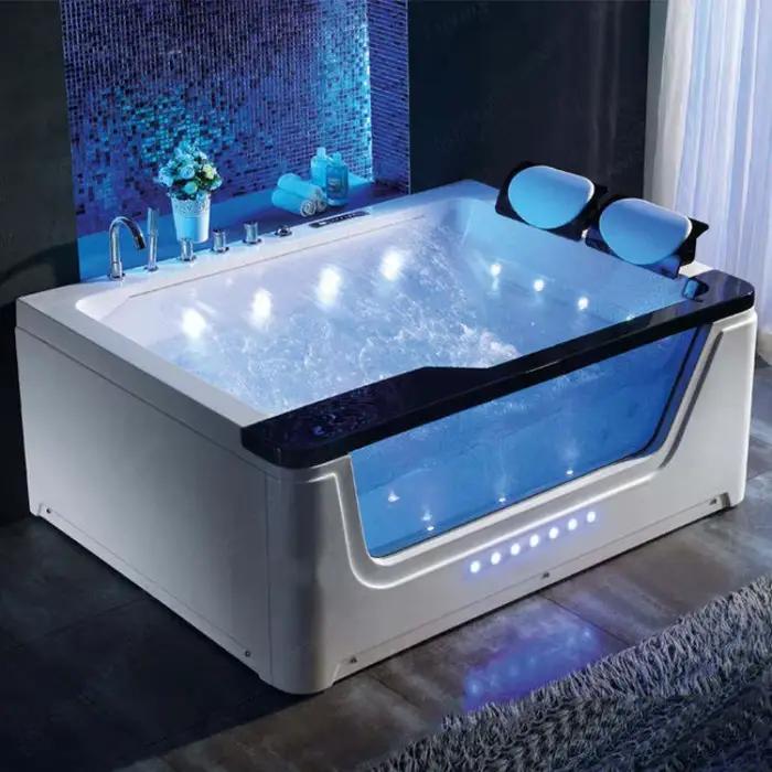 Nouvelle Conception en Promotion : Jacuzzi Spa Extérieur 5 Personnes avec Massage, Baignoire en Acrylique pour Villa, Jardin, Gazebo