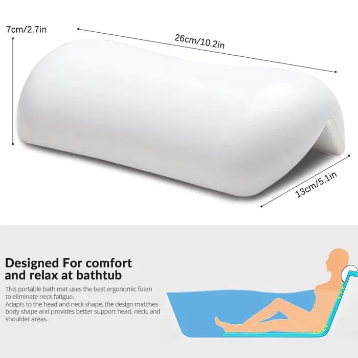 Oreiller de bain SPA antidérapant doux et imperméable avec ventouses pour baignoires confortables et sécurisées occasions détente et cadeaux