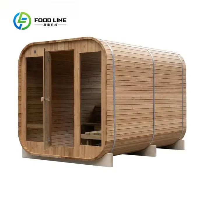 Cabine de sauna extérieure de grande taille en verre