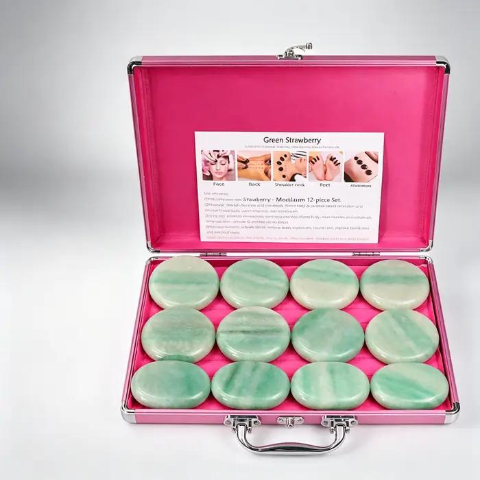 Ensemble de pierres de massage en jade vert