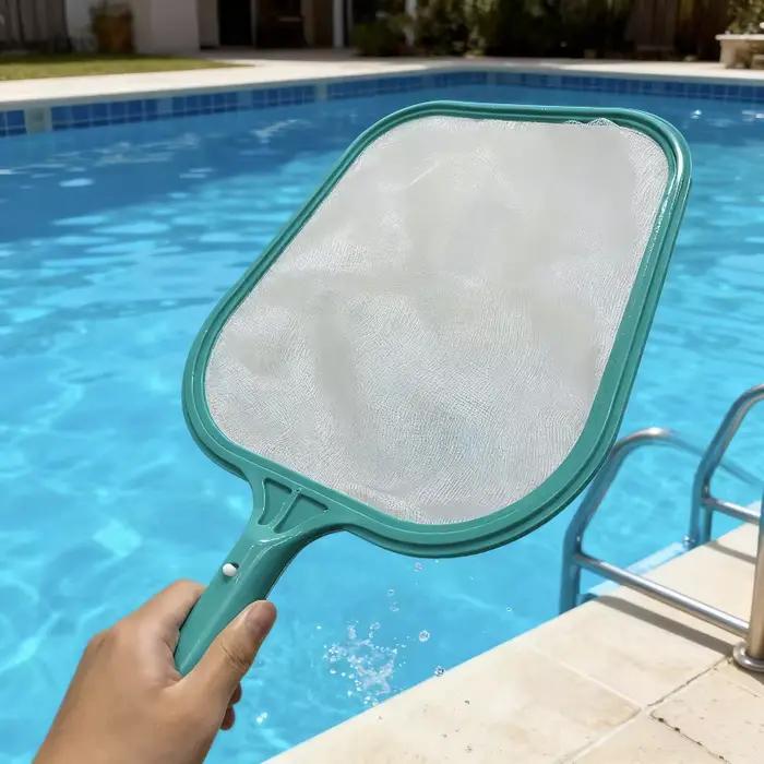 Épuisette à feuilles avec cadre en maille pour piscine et spa (Vert)