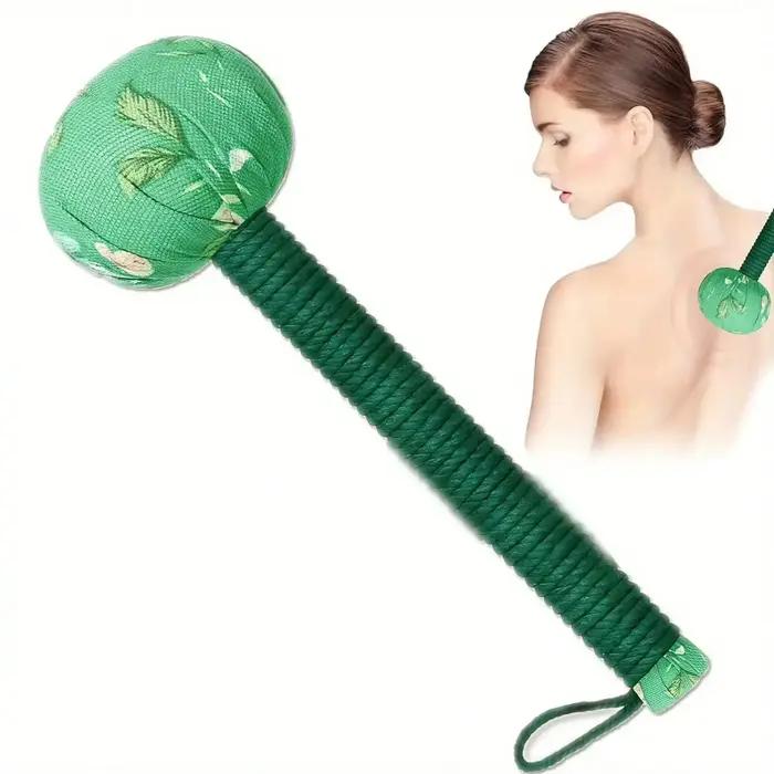 Marteau de massage à long manche en armoise pour drainage lymphatique, outil de massage manuel pour