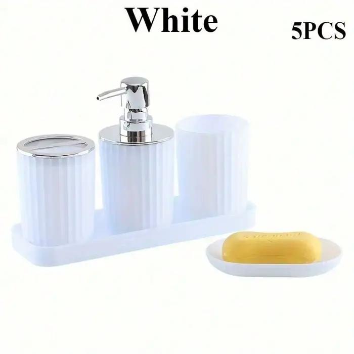 Ensemble d'accessoires de salle de bain luxueux, complet avec tasse de bain de bouche, porte-savon,