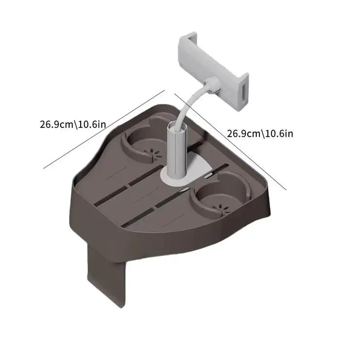 Plateau de boisson réglable et antidérapant pour spa avec porte-gobelet et support pour téléphone, p