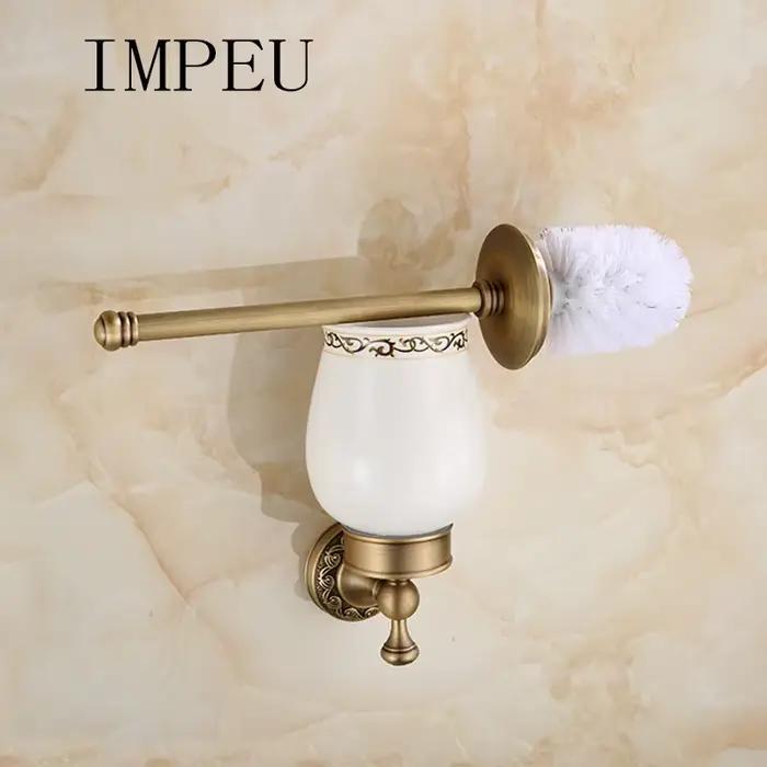 Porte-brosse de toilette en métal avec finition laiton pour salle de bains élégante et moderne à offrir pour des occasions spéciales