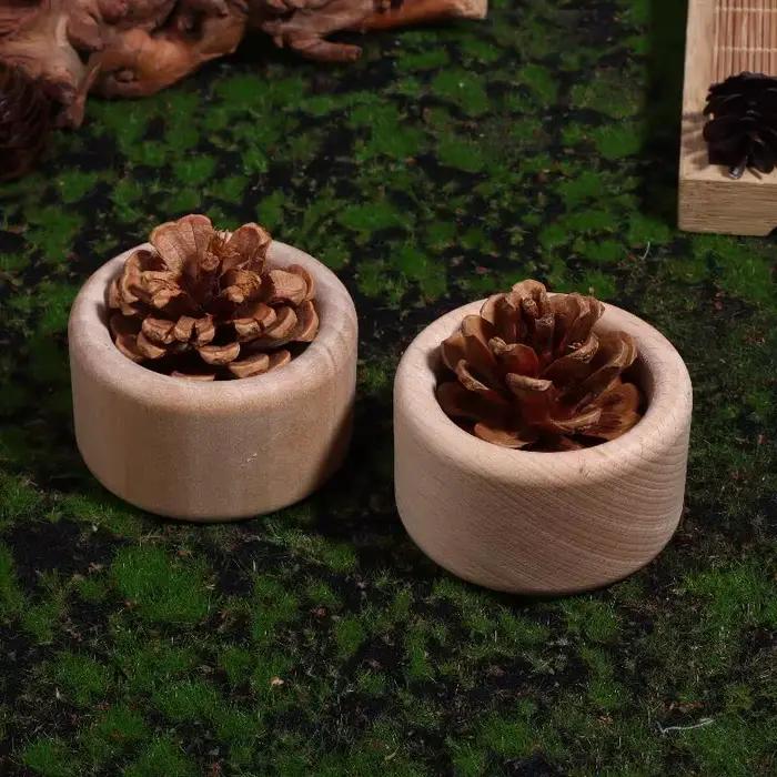 Nouveau diffuseur d'huiles essentielles en bois en forme de cône de pin