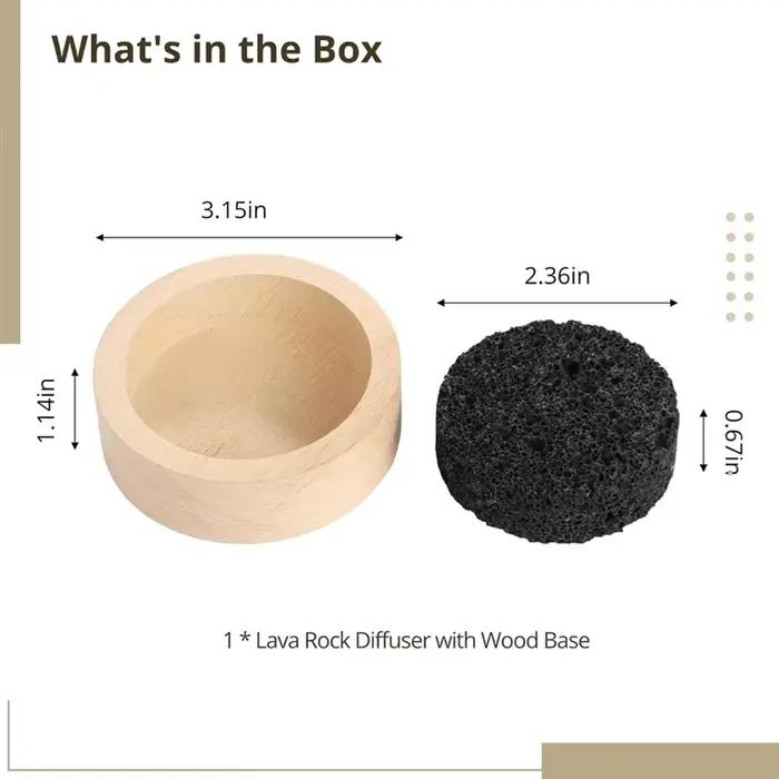 Diffuseur d'huiles essentielles de roche de lave en bois pour relaxation et décoration à offrir pour sauna, bureau, chambre à coucher et salle de bain
