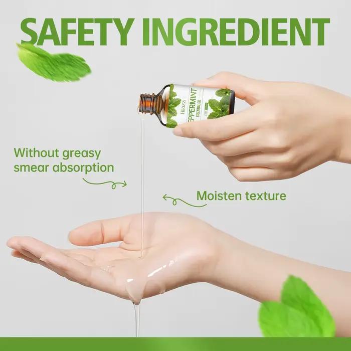 Huile essentielle de menthe poivrée hydratante multifonctionnelle pour bien-être et relaxation à la maison, au bureau et en voiture