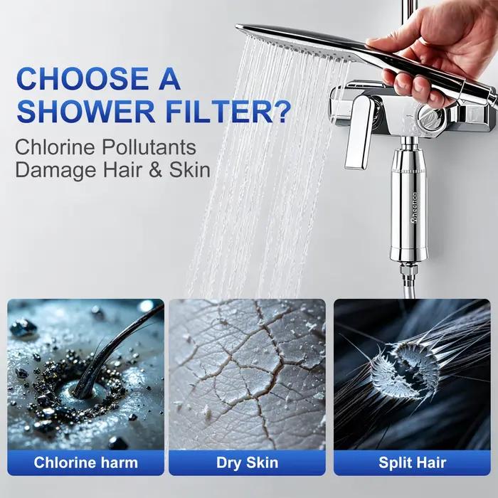 Filtre à eau Wheelton KDF purificateur de douche pour spa maison et salle de bain adoucisseur d'eau élimine le chlore améliore la peau et les cheveux pour usage quotidien