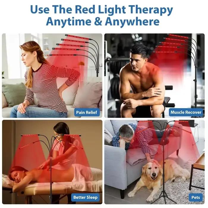 Lampe de Thérapie à Lumière Rouge et Infrarouge Proche pour Soins de Peau et Soulagement Douleur Usage Maison Occasions Spéciales