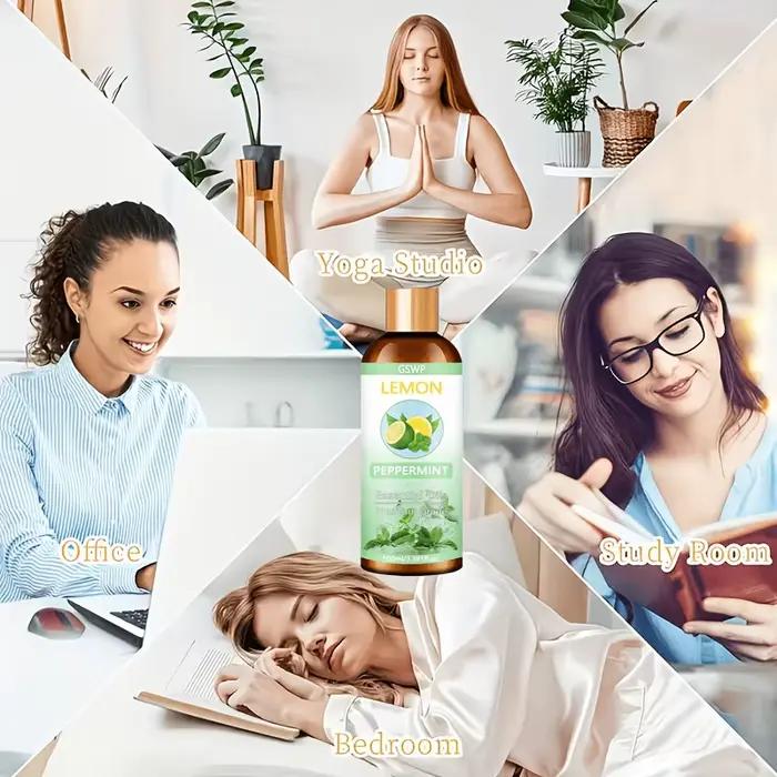 Huile essentielle de citron et de menthe poivrée GSWP hydratante pour soins de la peau estivaux revitalisante pour homme et femme usages quotidiens et vacances