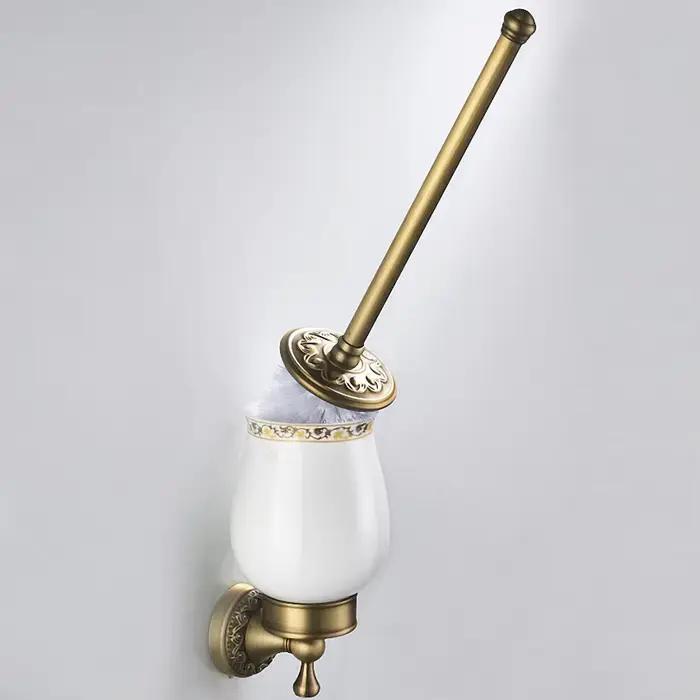 Porte-brosse de toilette en métal avec finition laiton pour salle de bains élégante et moderne à offrir pour des occasions spéciales