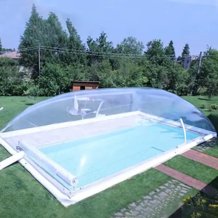 Couverture de piscine gonflable transparente en PVC sur mesure