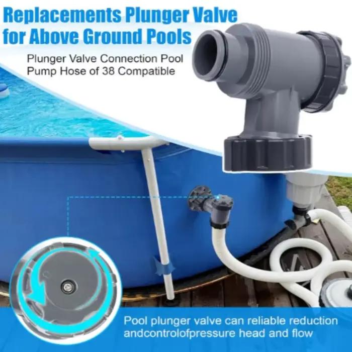 Robinet à piston marche/arrêt pour piscine, raccordement de filtre, pompe, tuyau de 38 mm pour Bestway, pour INTEX, accessoires de remplacement pour jardin extérieur