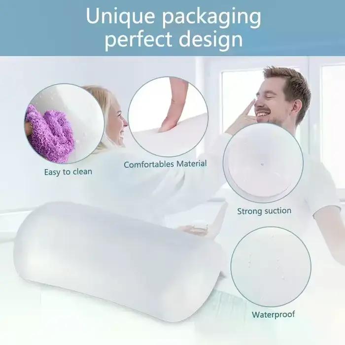 1 pièce Oreiller de bain SPA imperméable en polyuréthane PU avec ventouses pour baignoire et salle