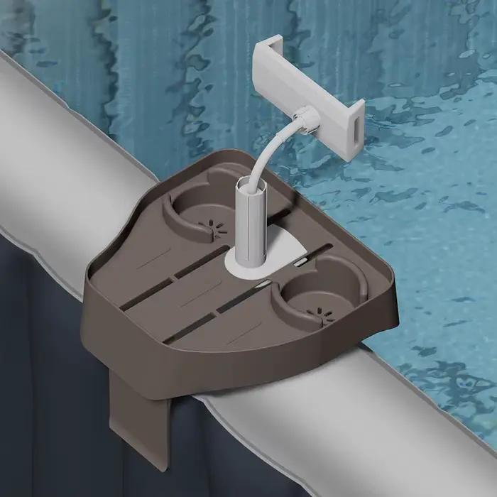 Plateau de boissons réglable antidérapant pour spa avec porte gobelets et support téléphone pour baignoires spa gonflables extérieures piscines hors sol occasions spéciales
