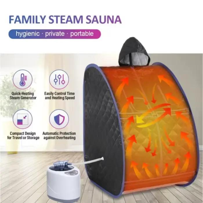 Sauna à vapeur portable SMARTMAK avec générateur 3L 1000W et chaise pliable pour relaxation à domicile occasions spéciales détente stress bien-être
