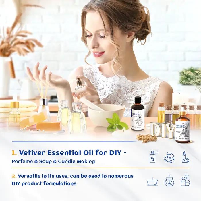 HIQILI 100ml Huile essentielle aromatique de haute qualité 100% naturelle à la lavande/vanille/basilic/rose
