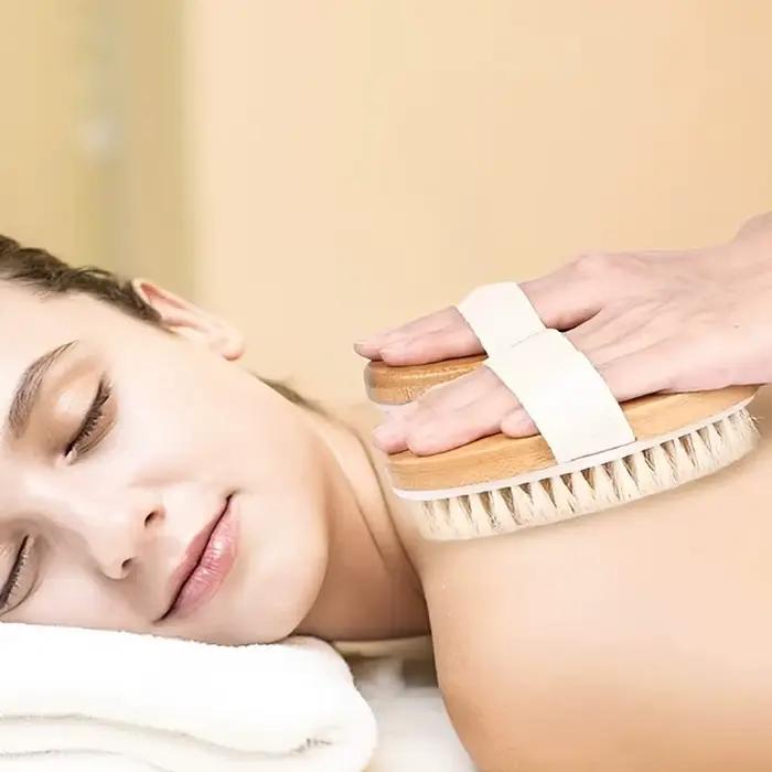 Brosse corporelle SPA en poils naturels pour peaux humides et sèches