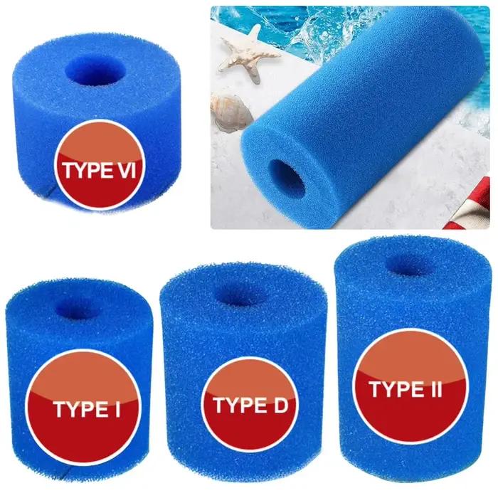 Cartouche d'éponge de filtre de piscine pour pompe de type I II VI D filtre en mousse réutilisable et lavable pour entretien facile et longue durée d'utilisation