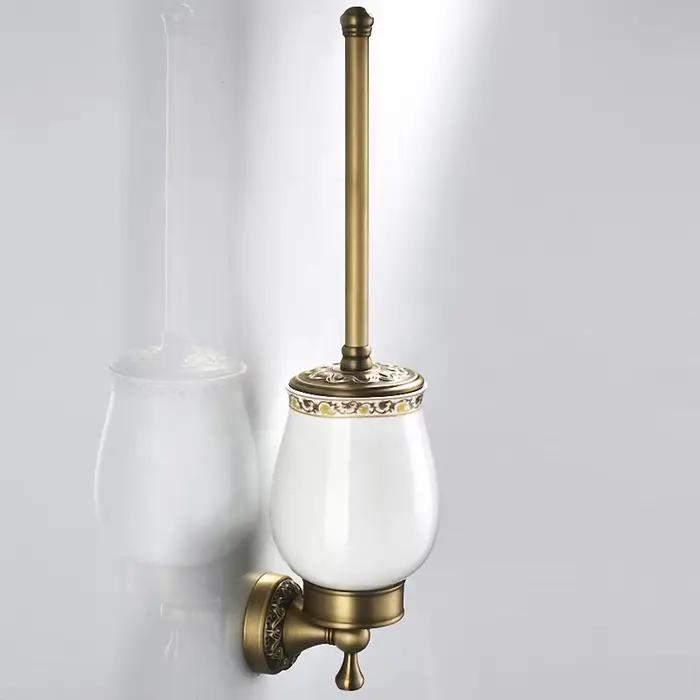 Porte-brosse de toilette en métal avec finition laiton pour salle de bains élégante et moderne à offrir pour des occasions spéciales