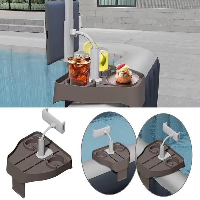 Plateau de boissons réglable antidérapant pour spa avec porte gobelets et support téléphone pour baignoires spa gonflables extérieures piscines hors sol occasions spéciales
