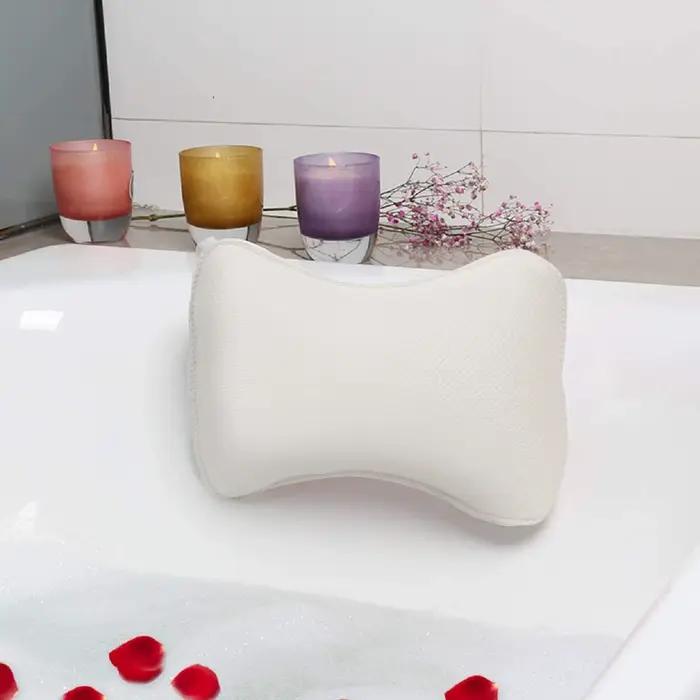 Oreiller repose-tête antidérapant rembourré pour baignoire spa en maille 3d avec ventouses cou dos fourniture salle bain maison occasions spéciales