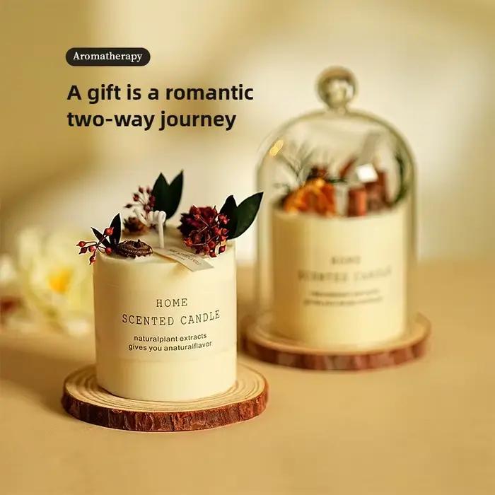 Bougie parfumée forêt cire de soja sans fumée pour maison hôtel relaxation cadeau d'anniversaire ambiance aromathérapie élégante