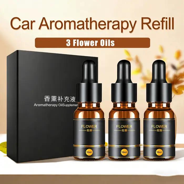 3 bouteilles 10ml huile essentielle voiture parfum désodorisant recharge odeur